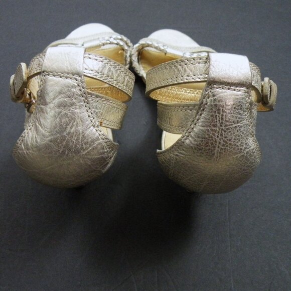 COACH-IEESHA Gold Leather Strappy Kitten Heel Sandals Open Toe 10 - Picture 4 of 7